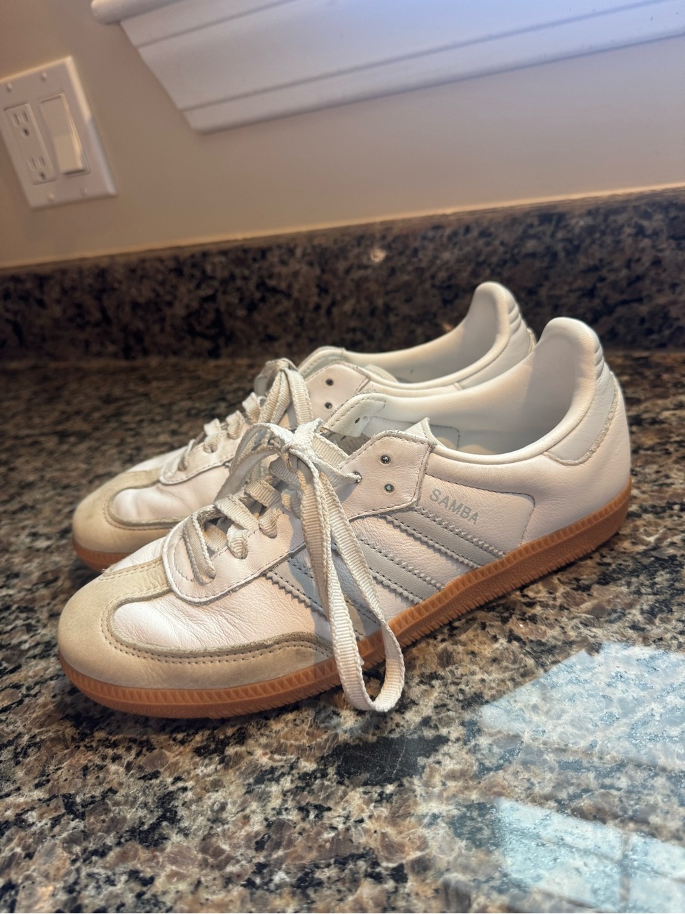 Adidas White Samba Leather Sneakers